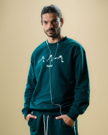 Haxel Run Crewneck Sweatshirt in Green
