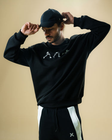 Haxel Run Crewneck Sweatshirt in Black