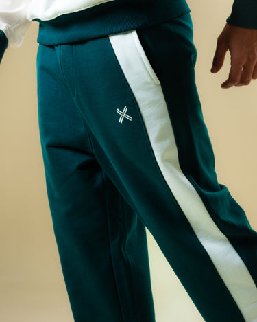 Haxel Stripe Cotton Sweatpants in Green