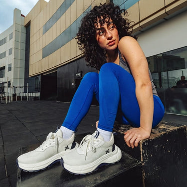 Haxel 4 Women White & Navy