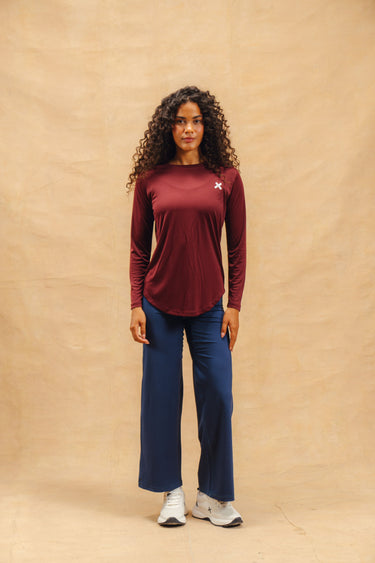 Long Sleeve Flow Top - Cherry Red