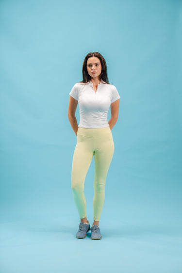 Half Zip Short Sleeve - White