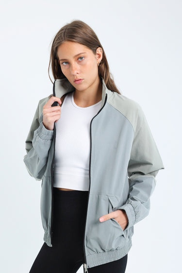 Two-tone Windbreaker Jacket in Grey