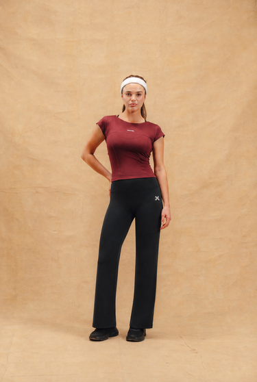 Straight Leg Yoga Pants - Black