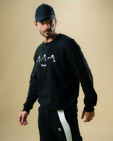 Haxel Run Crewneck Sweatshirt in Black