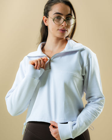 Cropped Half Zip Fleece