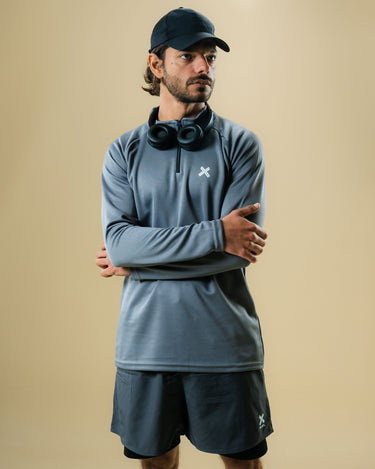 Long Sleeve Half Zip 2.0 Top in Grey