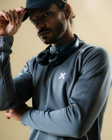 Long Sleeve Half Zip 2.0 Top in Grey