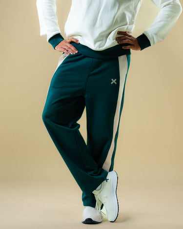 Haxel Stripe Cotton Sweatpants in Green