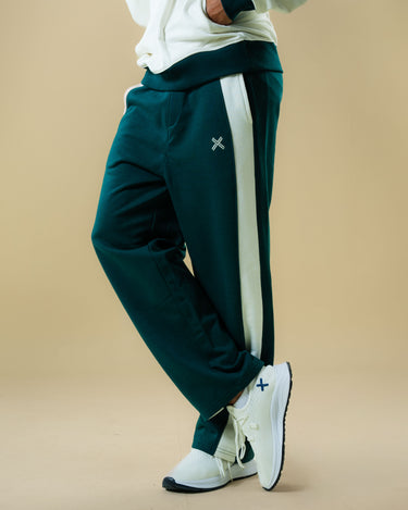 Haxel Stripe Cotton Sweatpants in Green