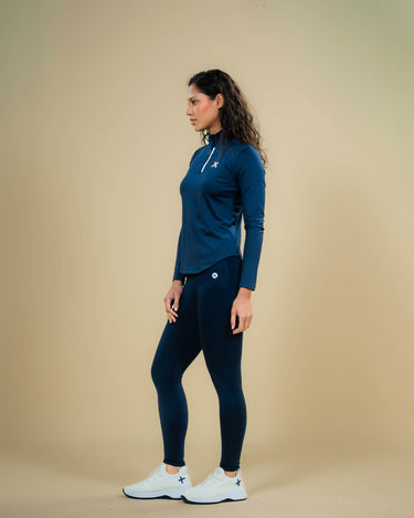 Haxel Women Long Sleeve Basic Workout Top in Navy
